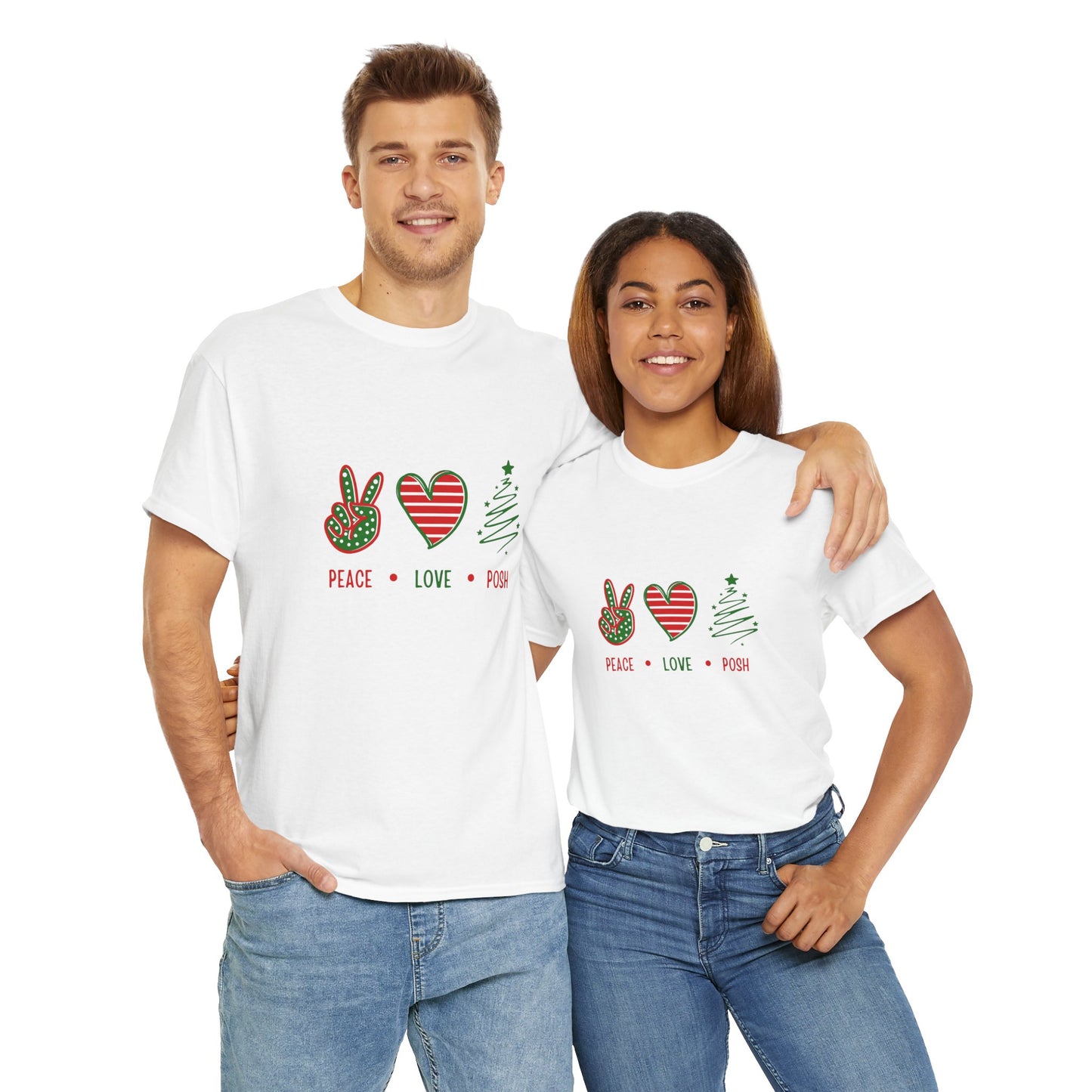 Peace Love Posh Holiday Unisex Heavy Cotton Tee