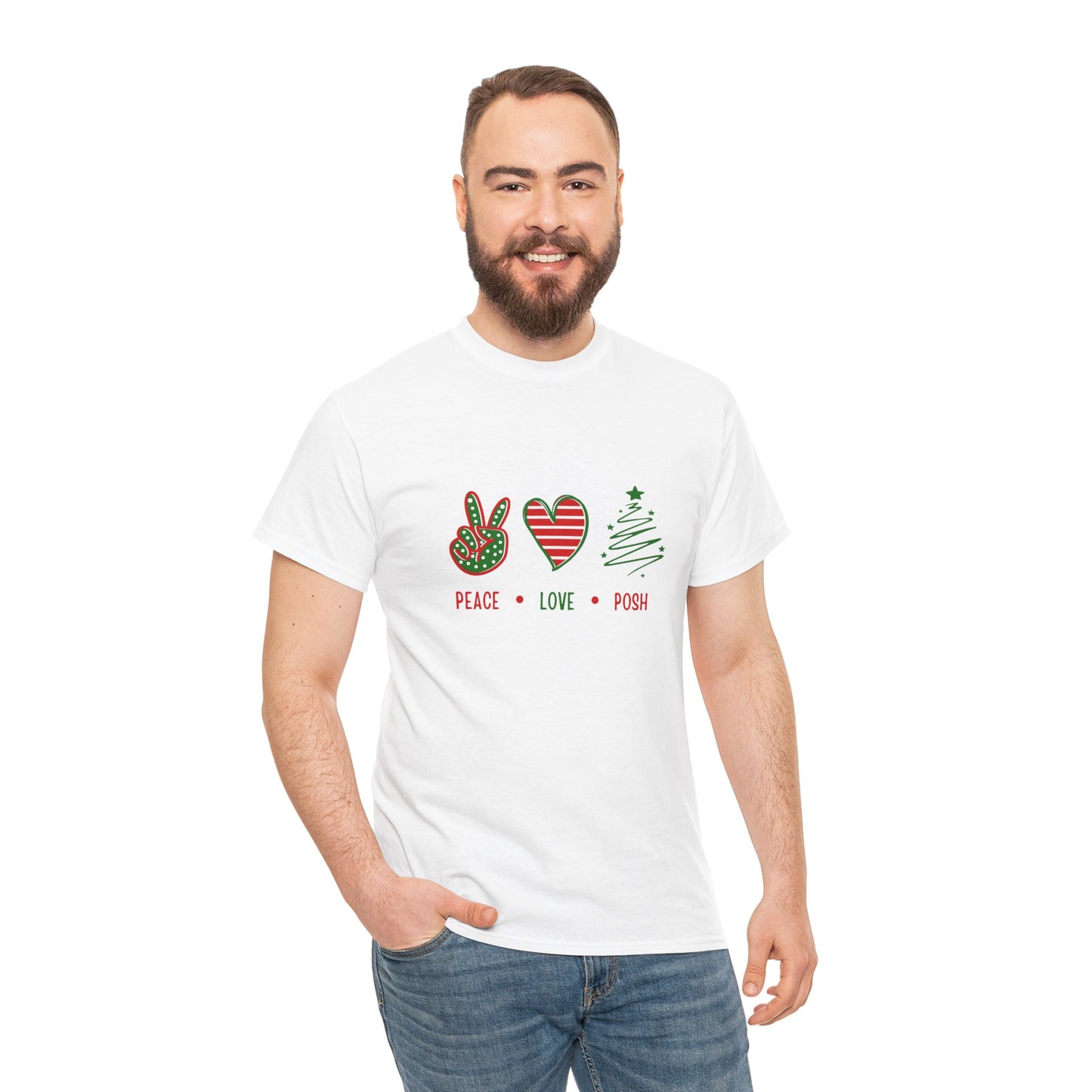 Peace Love Posh Holiday Unisex Heavy Cotton Tee